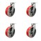 Service Caster 10'' Extra Heavy Duty Red Poly on Cast Iron Wheel Swivel Caster , 4PK CRAN-SCC-KP92S1030-PUR-RS-4 - alternate 1